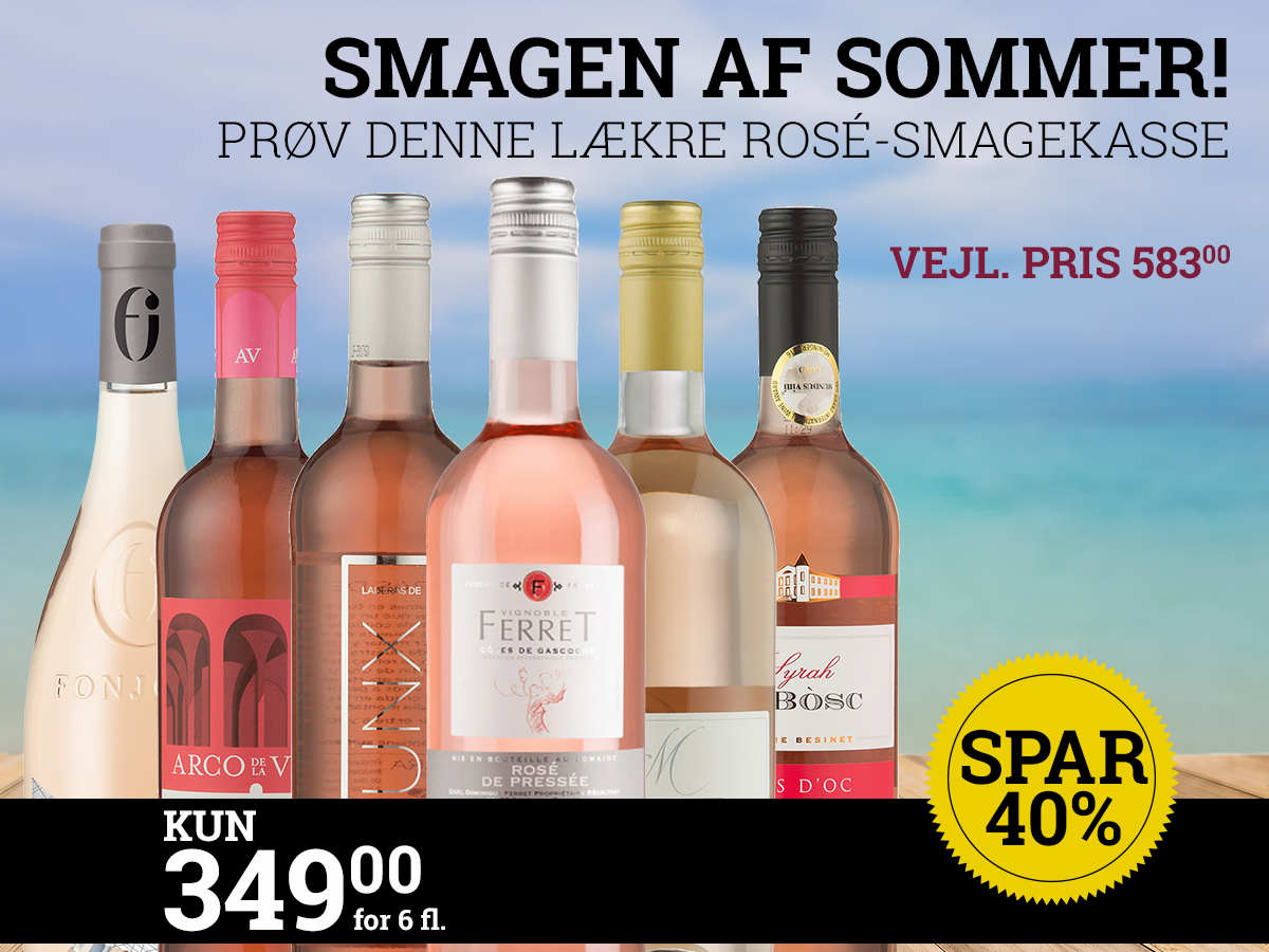 ROSÉ SMAGEKASSE Sol & Sommer - pris for 6 flasker